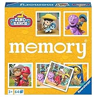 Ravensburger Dino Ranch Large Memory - Matching Picture Snap Pairs Game for Kids Age 3 Years and Up