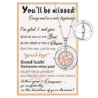 Tarsus Farewell Gifts Going Away Gift for Coworker Friends, Goodbye Moving Away Coworker Retirement Leaving Gifts for Women Graduation Gifts Compass Necklace Jewelry
