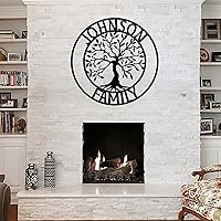 8in Personalized Tree of Life Metal Sign Family Last Name Outdoor Use Wedd, Family Name Tree Metal Wall Art Housewarming Gift for Friends Metal Letters for Outdoor Signs