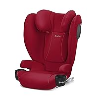 CYBEX Solution B2 fix+ Lux High Back Booster Seat, Lightweight Booster Seat, Secure Latch Installation, Linear Side Impact Protection, Reclining 12-Position Height Adjustable Headrest, Dynamic Red
