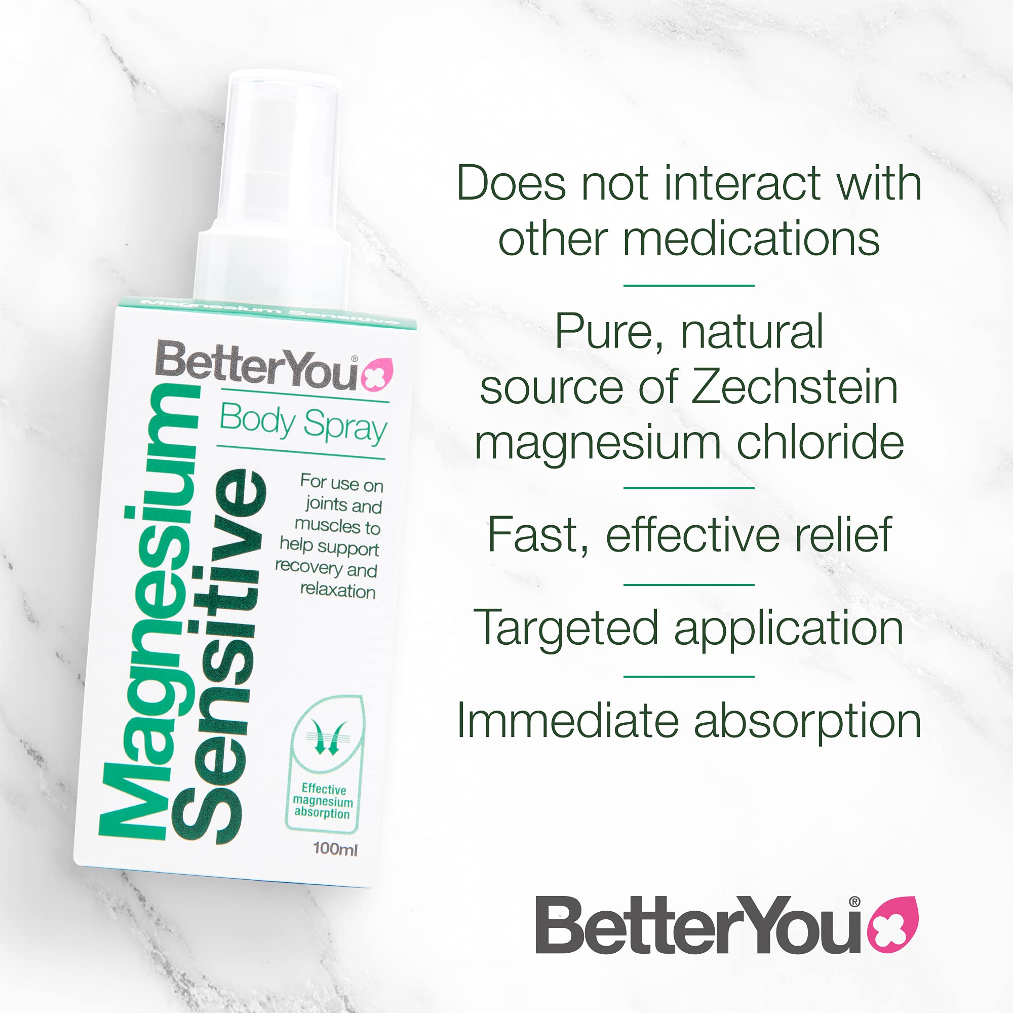 Better You Magnesium Oil Sensitive Original Spray 100ml - for Sensitive Skin by Better You