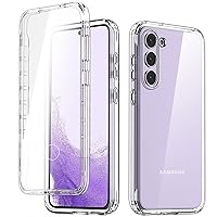 for Samsung Galaxy S23 Case Clear Full Body Rugged with [Tempered Glass Screen Protector] Bumper Slim Soft Silicone Heavy Duty Protection Shockproof Cover for Samsung S23 Case 6.1