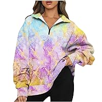 Solid Oversized Sweatshirt For Women Long Sleeves Zipper Pullover Clothes Christmas Plaid Print Sweatshirts 2023