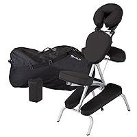 EARTHLITE Portable Massage Chair Package VORTEX - Portable, Compact, Strong and Lightweight incl. Carry Case, Sternum Pad & Strap (15lbs)