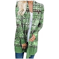 Long Cardigans for Women Fall Oversize Cardigan Thin Vintage Aztec Cardigans Ethnic Print Outerwear Casual Tops