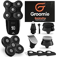 GROOMIE BaldiePro Blade Refill - Cordless Head Shavers for Bald Men - Electric Razor Replacement Blades for Bald Head and Face - Comfort Head Shaver - Bald Head Care for Men - Waterproof for Wet and