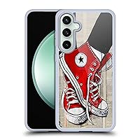 Head Case Designs Officially Licensed LouiJoverArt Shoes Red Ink Soft Gel Case Compatible with Samsung Galaxy S23 FE 5G