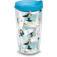 Made in USA Double Walled Disney - Mulan Collage Insulated Tumbler Cup Keeps Drinks Cold & Hot, 16oz, Collage