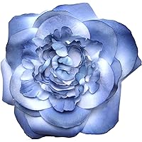 Womens Blue Silk Rose Hat Pin Accessorie