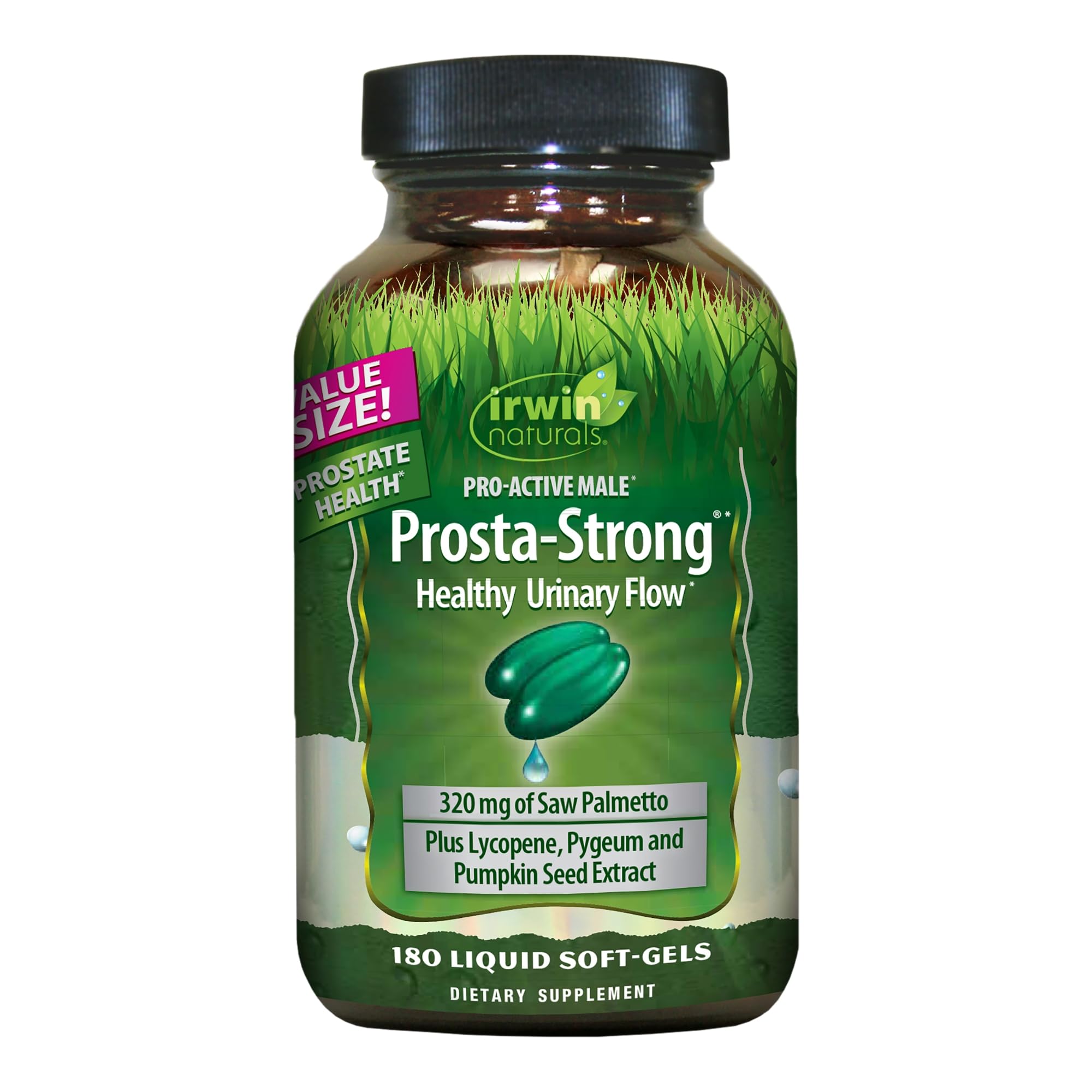 Irwin Naturals Prosta-Strong - Prostate Health Support with Saw Palmetto, Lycopene, Pumpkin Seed & More - 180 Liquid Softgels