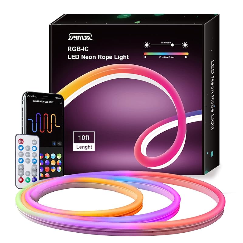 Mua LPMYLMC Neon Rope Light with RGB-IC, 10FT LED Neon Flex with ...