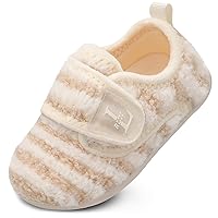 L-RUN Toddler Slippers for Girls Boys Warm Household Shoes Kids Winter Slippers with Microfleece Lining for Indoor Outdoor