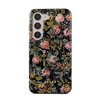 BURGA Phone Case Compatible with Samsung Galaxy S23 - Hybrid 2-Layer Hard Shell + Silicone Protective Case -Cherries Blossom Floral Print Pattern Vintage Peony - Scratch-Resistant Shockproof Cover