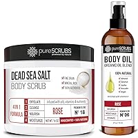 pureSCRUBS Rose Body Scrub + Rose Body Oil Bundle