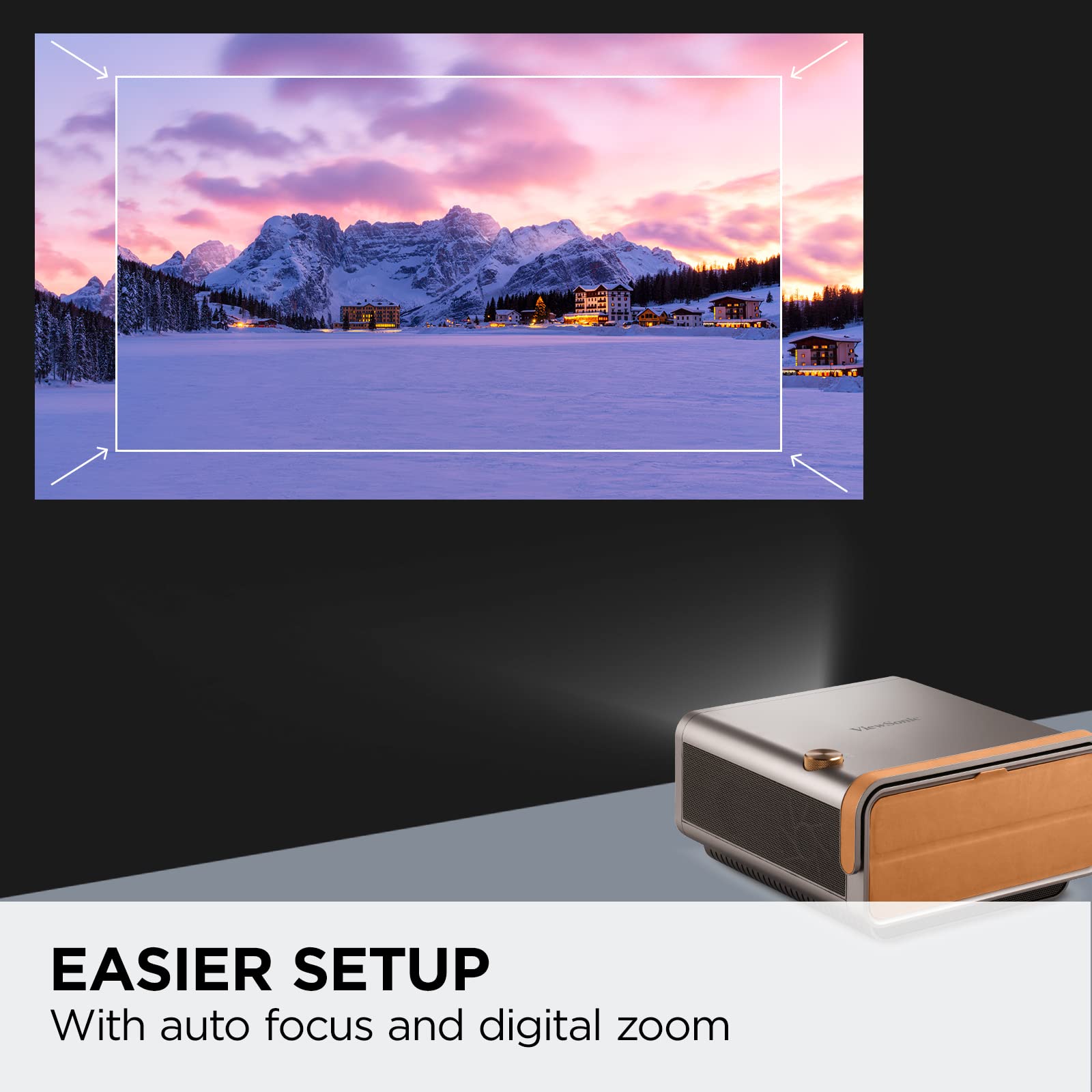 ViewSonic X11-4K True 4K UHD Short Throw LED Projector with H/V Keystone, Corner Adjustments, WiFi, USB C Connectivity, Cinematic Supercolor for Smart Home Theater