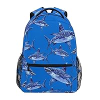 Elementary School Backpack Ocean Theme Shark Kid Bookbag for Boys Girl Ages 5 to 12
