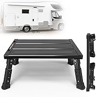 Adjustable RV Step Stool, 3-Step Height Adjustment, Foldable Legs, Wide Anti-Slip Surface,Supports Up to 1,000 lb, Premium Aluminum Construction Easy to Carry
