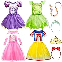 Princess Dress Up - Princess Dress for Girls with Princess Toys, Christmas Birthday Gift for Toddler Girls Age 3-8