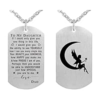 Daughters Graduation Gifts - Daughter Necklace Pendant Dog Tag - Teen Girl Gifts from Mom and Dad - Graduation Valentine's Day Gifts