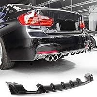 MCARCAR KIT Carbon Fiber Rear Diffuser for BMW 3 Series F30 M Sport Sedan 2012-2018 320i 325i 328i 330i 335i 340i M-tech Auto Lower Bumper Lip Spoiler Body Kit Factory Outlet(Quad Muffler Twin Outlet)