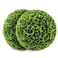 Sunnyglade 2 PCS 15.7 inch 3 Layers Artificial Plant Topiary Ball Faux Boxwood Decorative Balls for Backyard, Balcony,Garden, Wedding and Home Décor