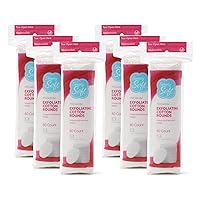 Simply Soft Hypoallergenic Exfoliating Dual Textured Cotton Rounds Pads, 80 Count (Pack of 6)