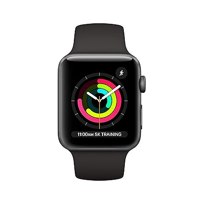 Apple Watch Series 3 [GPS 42mm] Smart Watch w/Space Gray Aluminum Case & Black Sport Band. Fitness & Activity Tracker, Heart Rate Monitor, Retina Display, Water Resistant