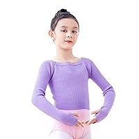 Daydance Girls Long Sleeve Dance Sweater Soft Ballet Warm Up Pullover for Leotards