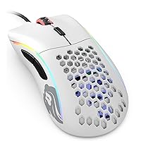 Model D Wired Gaming Mouse - 68g Superlight Honeycomb Design, RGB, Ergonomic, Pixart 3360 Sensor, Omron Switches, PTFE Feet, 6 Buttons - Matte White