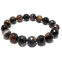 Agate Picture Bracelet 9mm Boutique Faceted Brown Black White Protection Crystal Round Sparkling B01