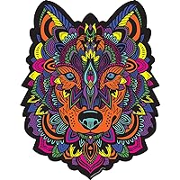 Hidden Shapes - Wolf - Jigsaw Puzzle for Adults - 300 Pieces - Hand Drawn- 75 Unique Hidden Shapes - Great Gift for Mom, Dad, Teens, Men and Women