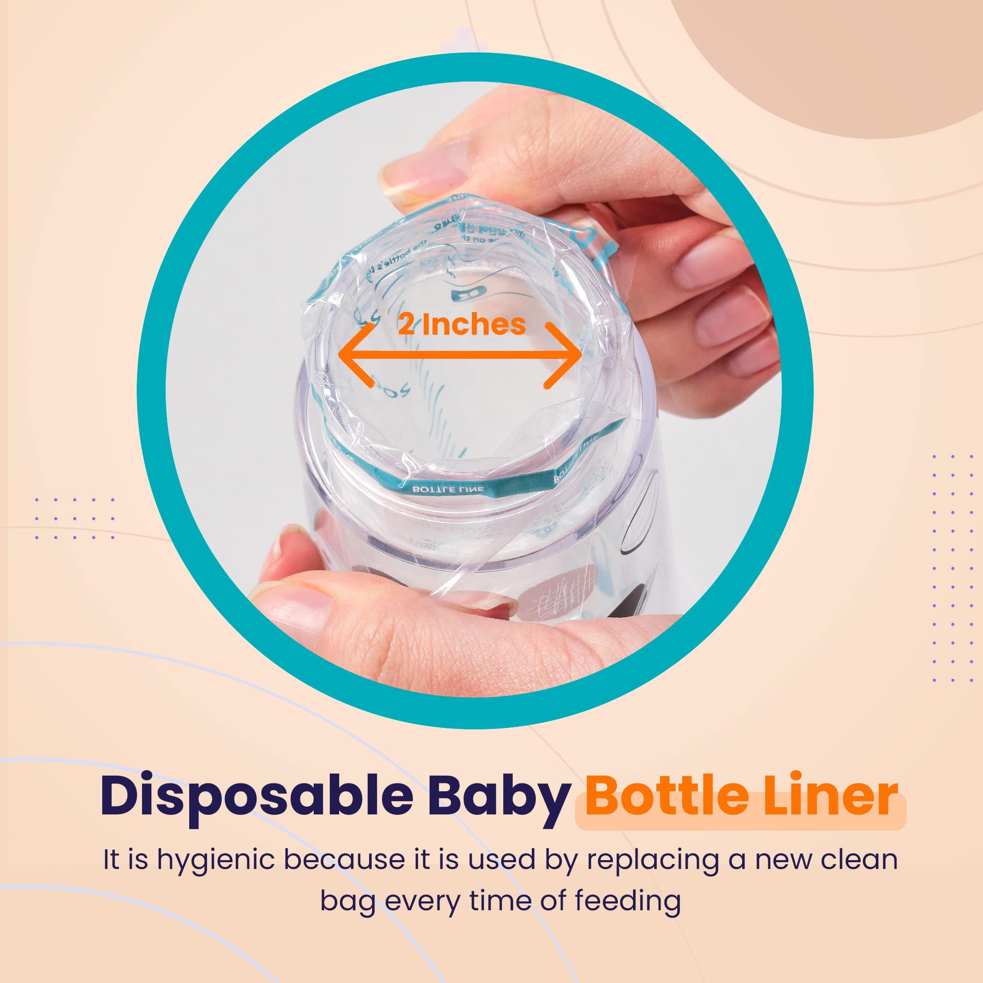 MOTHER-K Disposable Baby Bottle Liner, Must-Have Baby Travel Essentials, BPA Free (8oz, 120pcs)