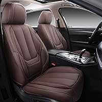 Coverado Seat Covers, Car Seat Covers Front Seats, Car Seat Cover, Car Seat Protector Waterproof, Car Seat Cushion Nappa Leather, Driver Seat Cover Brown Carseat Cover Universal Fit for Most Cars