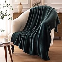 Throw Blanket, Plush Fleece Fuzzy Lightweight Super Soft Microfiber Flannel Blankets for Couch, Bed, Sofa Ultra Luxurious Warm and Cozy for All Seasons, Forest Green, 50 in x 60 in