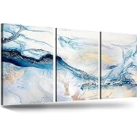 Large Canvas Wall Art Beach Decor Ocean Coastal Pictures for Living Room Wall Decoration Blue Wall Decor Graffiti Navy Blue Wall Painting Nautical Decor for Bedroom Dining Room Kitchen Room House