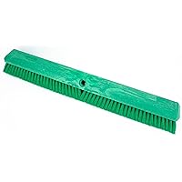 SPARTA 41891EC09 Omni Sweep Plastic Push Broom Head, Heavy Duty, Industrial Broom With Color Code System For Outdoor, Indoor, Garage, Concrete, Patio, Kitchen, Bathroom, 24 Inches, Green