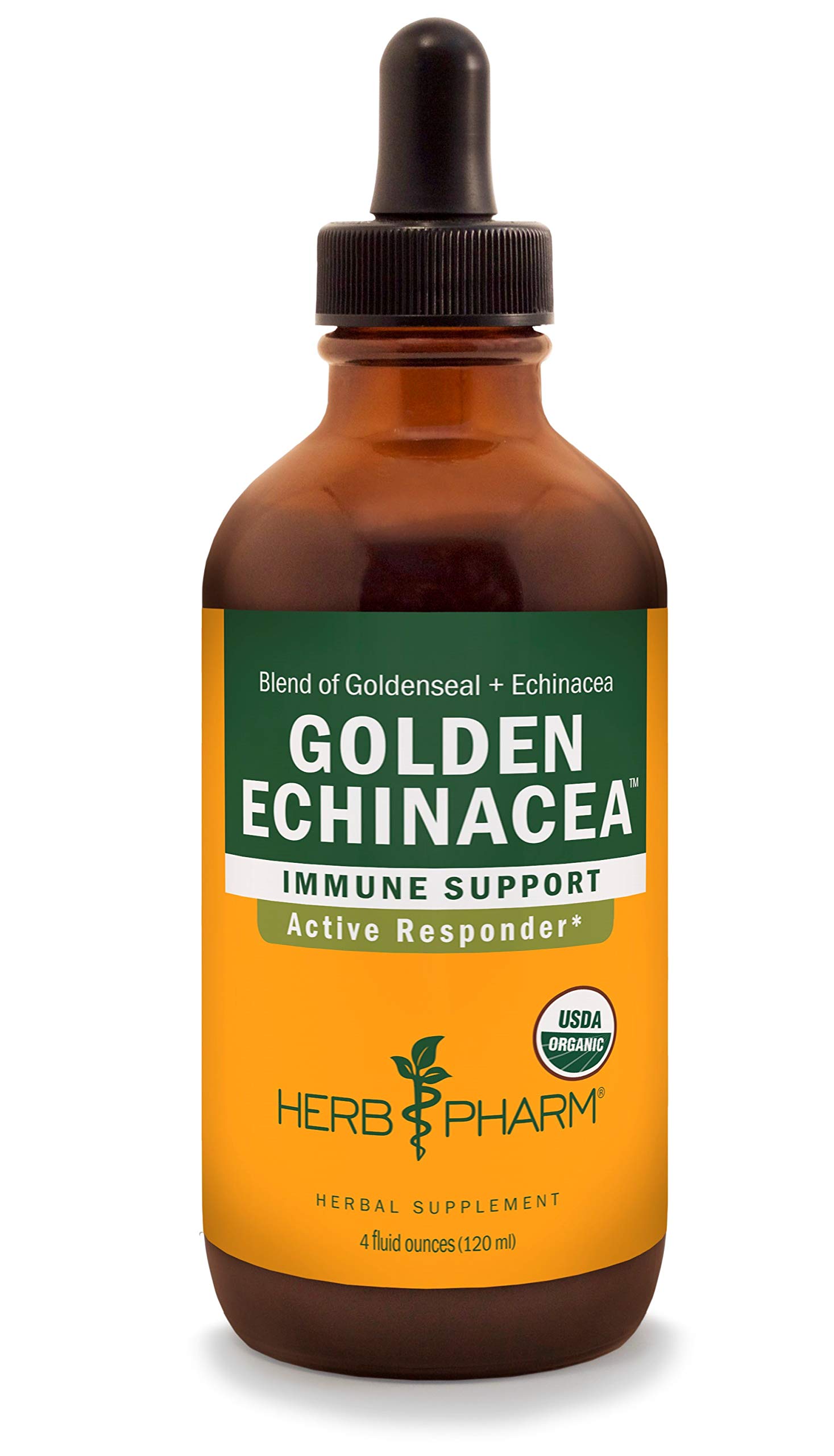 Herb Pharm Certified Organic Golden Echinacea Liquid Extract for Immune System Support - 4 Ounce