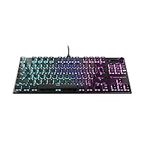 Turtle Beach Vulcan TKL Tenkeyless Linear Mechanical Titan Switch PC Gaming Keyboard with Per-Key AIMO RGB Lighting, Anodized Aluminum Top Plate and Detachable USB-C Cable - Black
