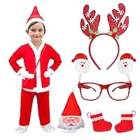 Home Genie Santa Claus Costume With Complete Combo Set | Christmas Fancy Dress For Kids | Santa Claus Dress Set For Kids