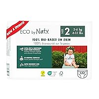 Eco by Naty Baby Diapers - Plant-Based Eco-Friendly Diapers, Great for Baby Sensitive Skin and Helps Prevent Leaking (Size 2, 132 Count)