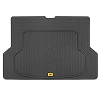 Cat® ToughRide Heavy Duty Automotive Rubber Cargo Liner Trunk Floor Mat, All Weather Protection, Trimmable to Fit Most Vehicles Car Truck Van SUV, Black, 53