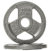 Signature Fitness Cast Iron Plate Weight Plate for Strength Training and Weightlifting, Standard or Olympic, Multiple Sizes