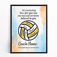 Personalized Volleyball Coaches Appreciation Poster Wall Decor Customized Sports Coach Team Names Canvas Wall Art Unique Custom Soccer Team Players Names Framed Wall Decoration (11x14 Canvas)
