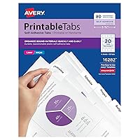 Avery Printable Self-Adhesive Plastic Tabs, 1-3/4