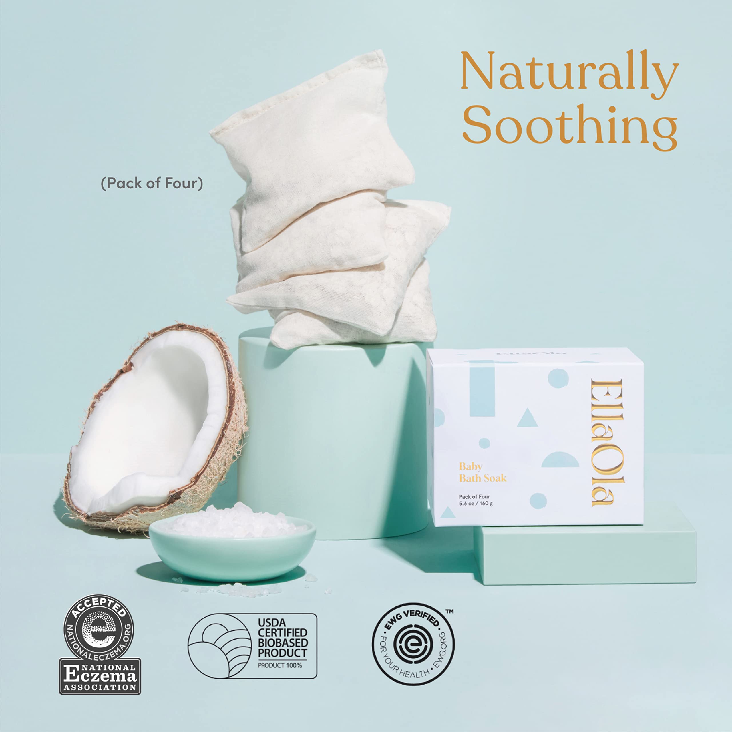 ELLAOLA Baby Bathtime Duo - Superfood Baby Shampoo & Body Wash Plus Organic Baby Bath Soak for a Soothing, Natural Cleanse