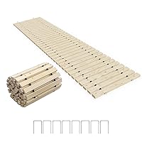 12FT Wooden Garden Pathway, Outdoor Roll Out Walkway Path for Patio,Lawn,Backyard,Beach,Wedding