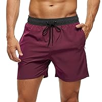 Arcweg Swimming Trunks for Men with Zip Pocket, Breathable, Water-Repellent, Swimming Shorts, Men's Training Shorts, Elastic, Adjustable with Drawstring, Mesh Lining