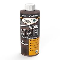 SamaN Interior Water Based Wood Stain - Natural Stain for Furniture, Moldings, Wood Paneling, Cabinets (Dark Walnut TEW-120-12, 12 oz)