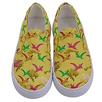 PattyCandy Girls Boys Sneakers Dinosaurs Rex Patterns Little & Big Kids Canvas Slip-on Shoes Size:US8C-7Y