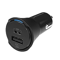 Scosche CPDCA32 PowerVolt 32Watt Certified USB Type-C & USB Type-A Fast Car Charger with Power Delivery 3.0 for All USB-C and USB-A Devices
